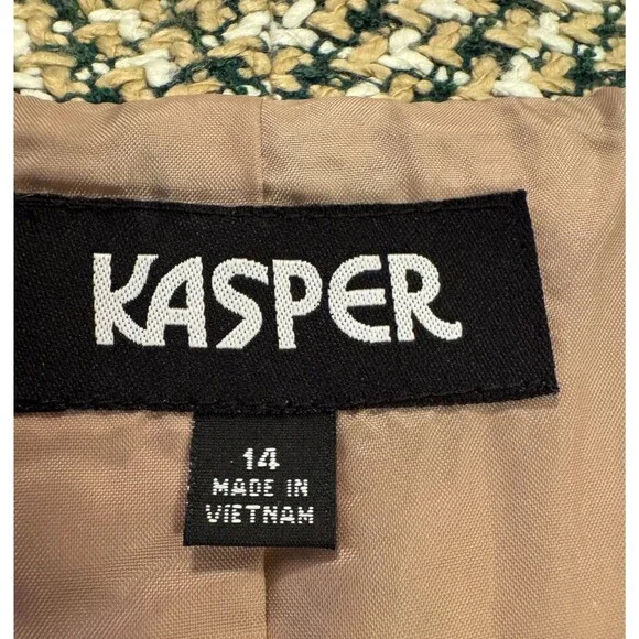 NEW Kasper Textured Tweed Open-Front Jacket – Women's Size 14 Career Business - Picture 4 of 9